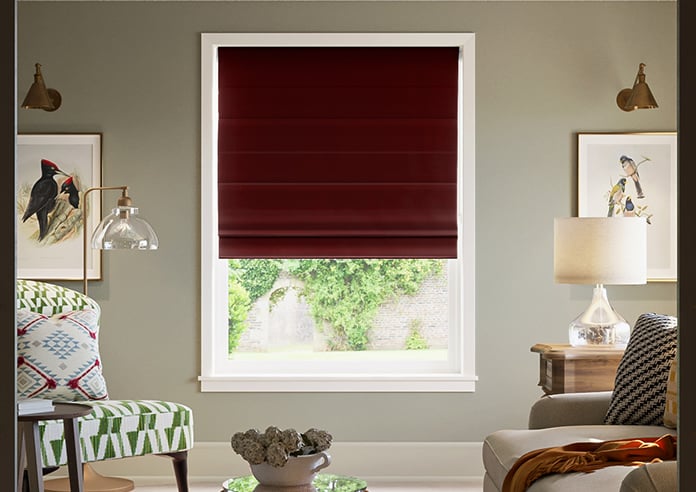 Ultra Luxe Velvet, Merlot - Motorised Roman Blind - Image 3